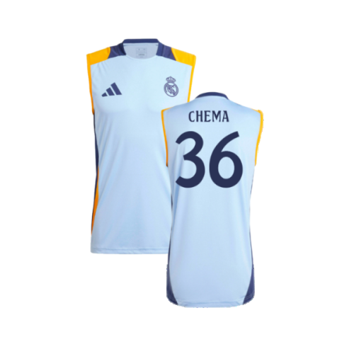 2024-2025 Real Madrid Sleeveless Jersey (Glow Blue) (Chema 36)