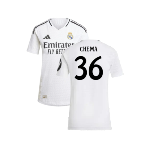 2024-2025 Real Madrid Authentic Home Shirt (Womens) (Chema 36)
