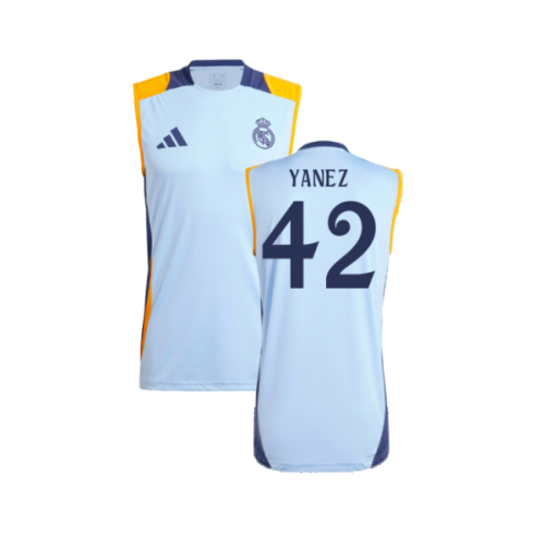 2024-2025 Real Madrid Sleeveless Jersey (Glow Blue) (Yanez 42)