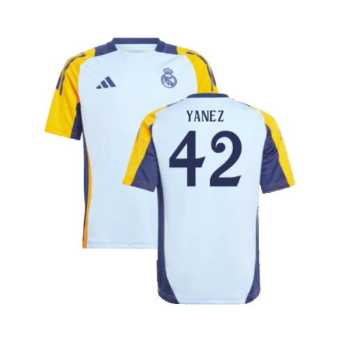 2024-2025 Real Madrid Training Shirt (Glow Blue) - Kids (Yanez 42)