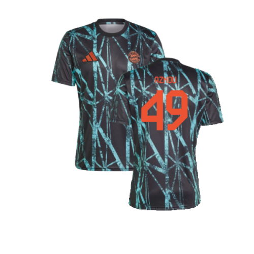 2024-2025 Bayern Munich Pre-Match Shirt (Black) (Aznou 49)