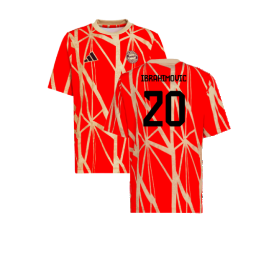 2024-2025 Bayern Munich Pre-Match Shirt (Red) (Ibrahimovic 20)
