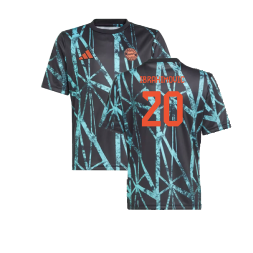 2024-2025 Bayern Munich Pre-Match Shirt (Black) - Kids (Ibrahimovic 20)