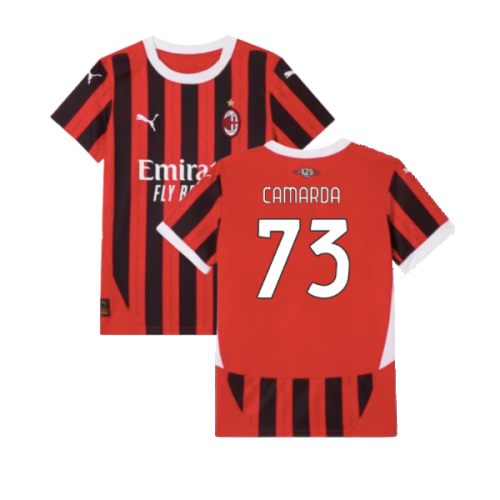 2024-2025 AC Milan Home Shirt (Kids) (Camarda 73)