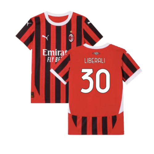 2024-2025 AC Milan Home Shirt (Kids) (Liberali 30)