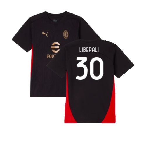 2024-2025 AC Milan Training Shirt (Black) - Kids (Liberali 30)