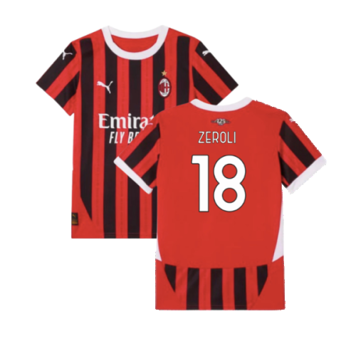 2024-2025 AC Milan Home Shirt (Kids) (Zeroli 18)