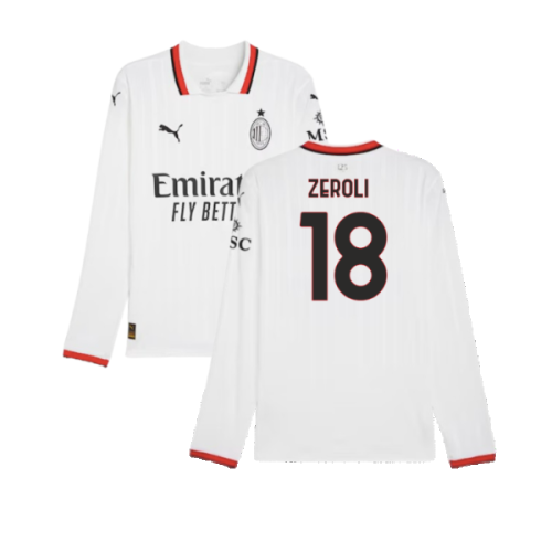2024-2025 AC Milan Away Long Sleeve Shirt (Zeroli 18)
