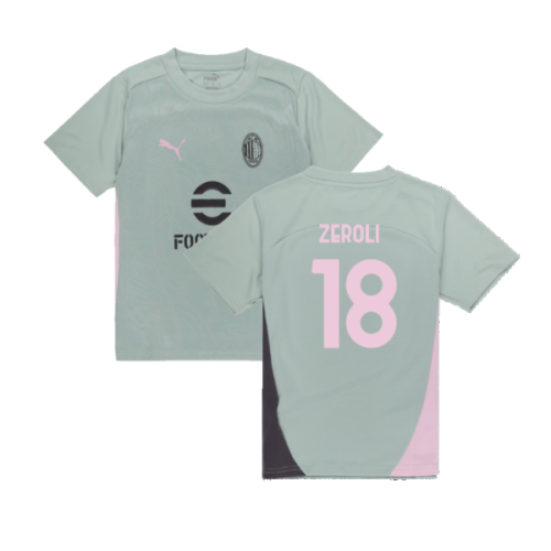 2024-2025 AC Milan Training Shirt (Green Fog) - Kids (Zeroli 18)