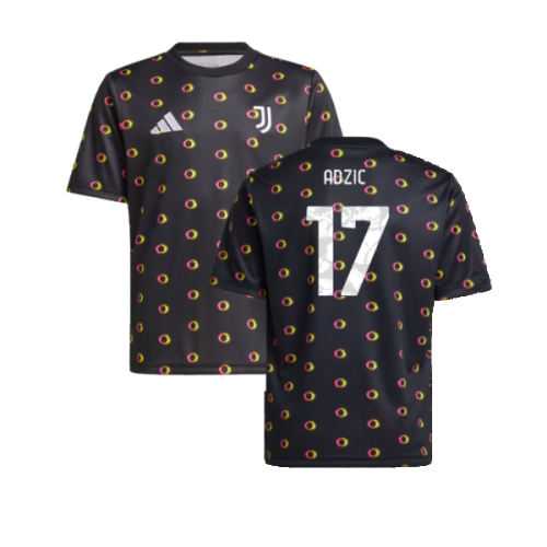 2024-2025 Juventus Pre-Match Shirt (Black) - Kids (Adzic 17)