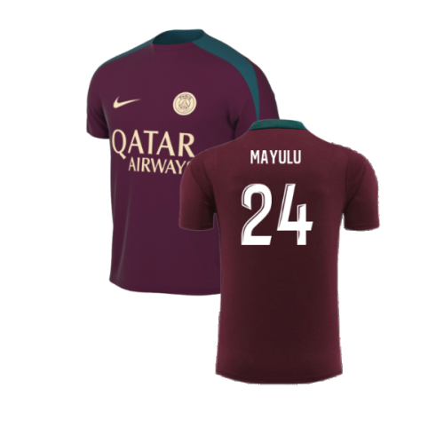 2024-2025 PSG Dri-FIT Strike Training Shirt (Bordeaux) (Mayulu 24)
