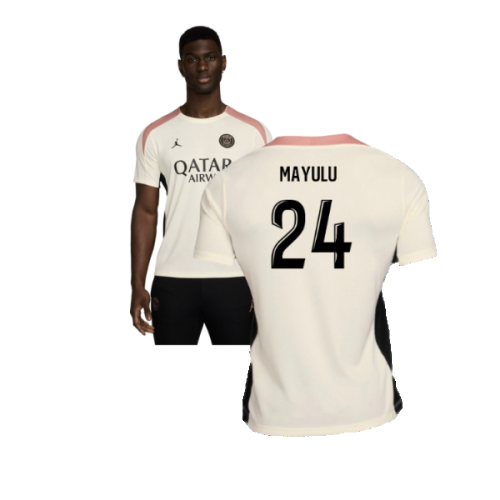 2024-2025 PSG Strike Dri-FIT Training Shirt (White) (Mayulu 24)