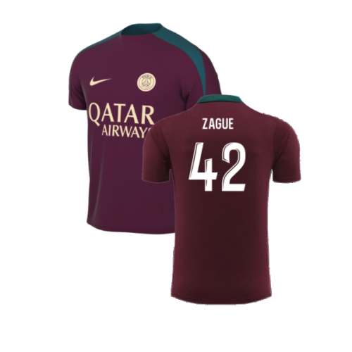 2024-2025 PSG Dri-FIT Strike Training Shirt (Bordeaux) (Zague 42)