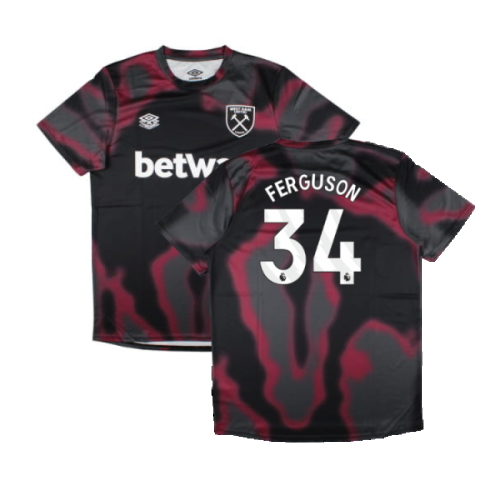 2024-2025 West Ham Warm Up Jersey (Black) (Ferguson 34)