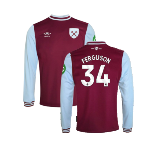 2024-2025 West Ham Long Sleeve Home Shirt (Kids) (Ferguson 34)