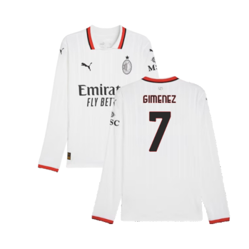 2024-2025 AC Milan Away Long Sleeve Shirt (Gimenez 7)