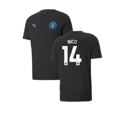 2024-2025 Man City ESS Tee (Black) - Kids (Nico 14)