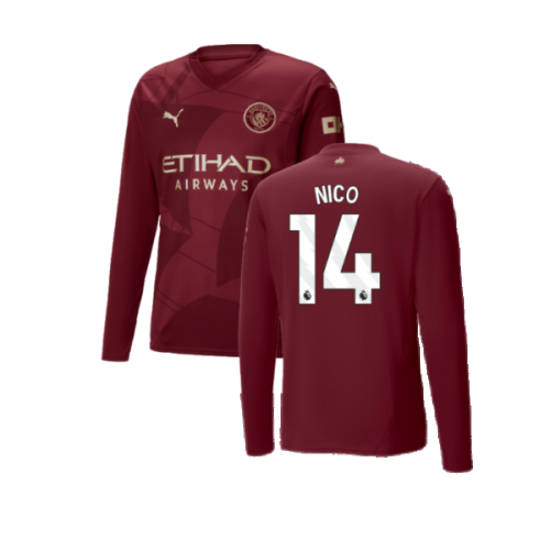 2024-2025 Man City Third Long Sleeve Shirt (Nico 14)