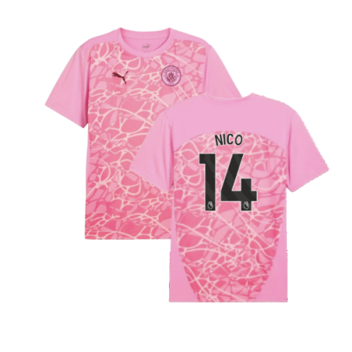 2024-2025 Man City Pre-Match Shirt (Pink) (Nico 14)