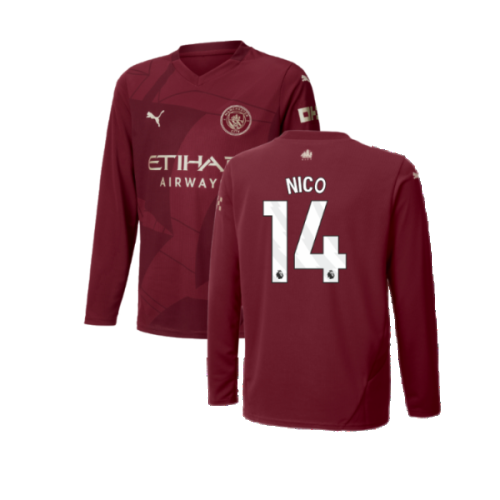 2024-2025 Man City Third Long Sleeve Shirt (Kids) (Nico 14)