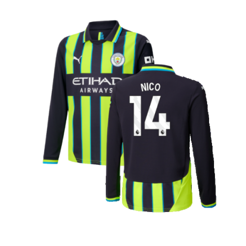 2024-2025 Man City Away Long Sleeve Shirt (Kids) (Nico 14)