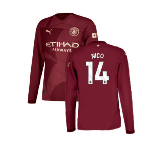 2024-2025 Man City Third Long Sleeve Authentic Shirt (Nico 14)