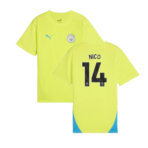 2024-2025 Man City Training Shirt (Yellow Glow) - Kids (Nico 14)