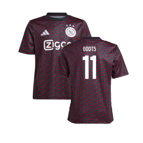 2024-2025 Ajax Pre Match Shirt (Black) - Kids (Godts 11)