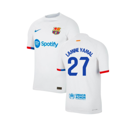 2023-2024 Barcelona Away Authentic Away Shirt (Lamine Yamal 27)