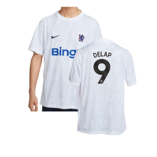 2025-2026 Chelsea Academy Pro Pre-Match Football Top (White) (Delap 9)