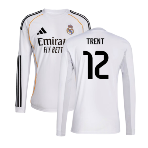 2025-2026 Real Madrid Long Sleeve Home Shirt (Trent 12)