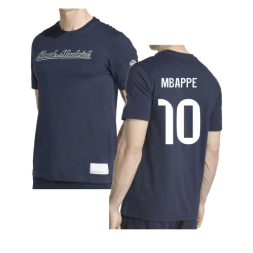 2025-2026 Real Madrid US Tee (Navy) (Mbappe 10)