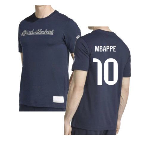 2025-2026 Real Madrid US Tee (Navy) (Mbappe 10)