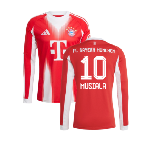 2025-2026 Bayern Munich Long Sleeve Home Shirt (Musiala 10)