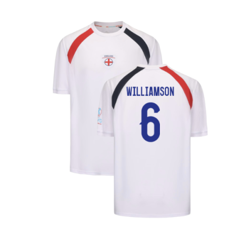 2025 England WEC Poly T-Shirt (White) - Mens (WILLIAMSON 6)