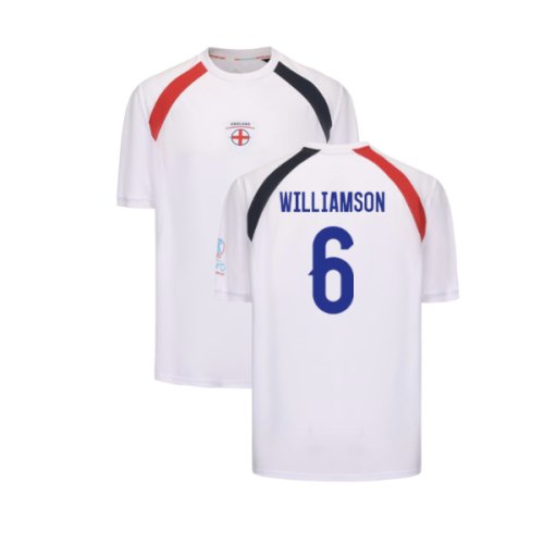 2025 England WEC Poly T-Shirt (White) - Mens (WILLIAMSON 6)