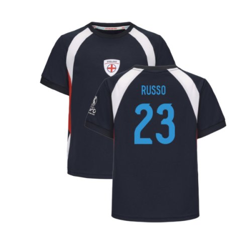 2025 England WEC Poly T-Shirt (Navy) - Kids (RUSSO 23)