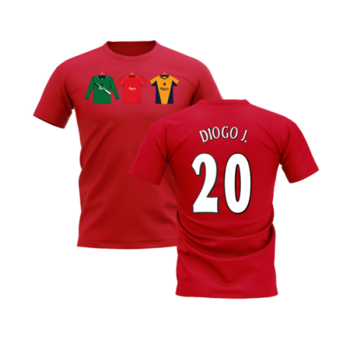 Liverpool 2000-2001 Retro Shirt T-shirt (Black) (Diogo J. 20)
