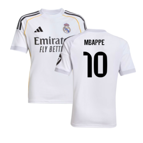 2025-2026 Real Madrid Home Shirt (Kids) (Mbappe 10)