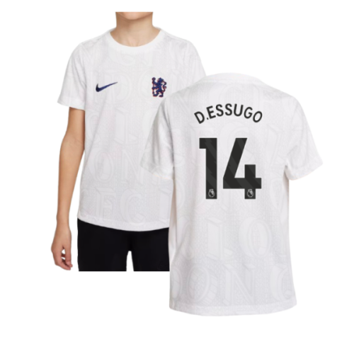 2025-2026 Chelsea Pre-Match Shirt (White) - Kids (D.Essugo 14)