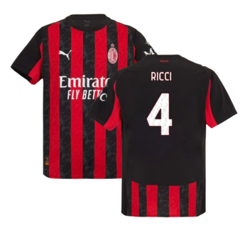 2025-2026 AC Milan Authentic Home Shirt (Ricci 4)