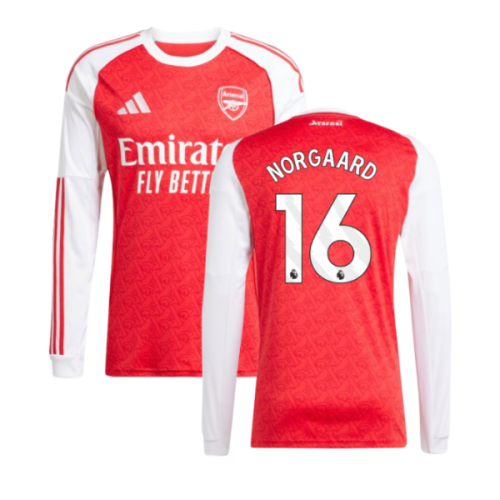 2025-2026 Arsenal Long Sleeve Home Shirt (Norgaard 16)