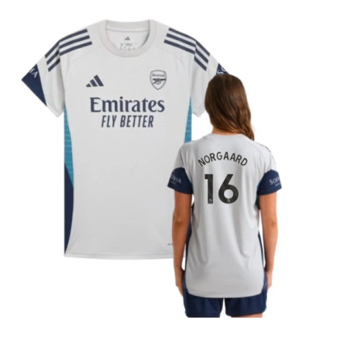 2025-2026 Arsenal Training Shirt (Grey Two) - Womens (Norgaard 16)