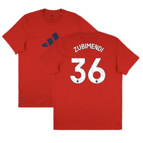2025-2026 Arsenal Season Graphic Tee (Scarlet) (Zubimendi 36)