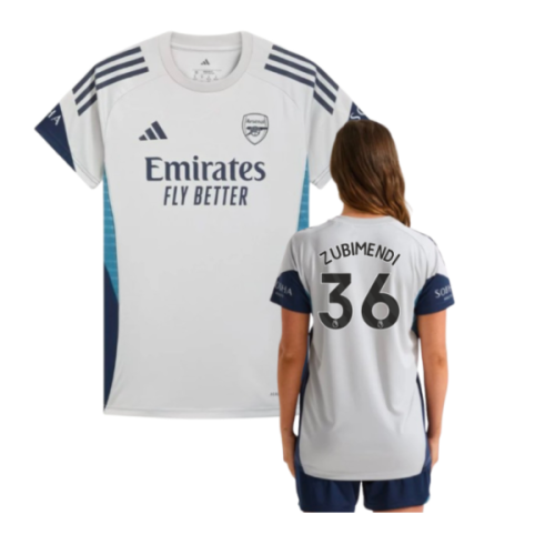 2025-2026 Arsenal Training Shirt (Grey Two) - Womens (Zubimendi 36)