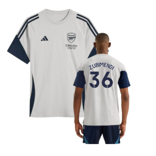 2025-2026 Arsenal Training Tee (Grey) (Zubimendi 36)