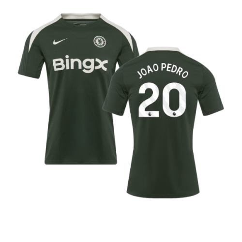 2025-2026 Chelsea Dri-Fit Strike Training Shirt (Green) (Joao Pedro 20)