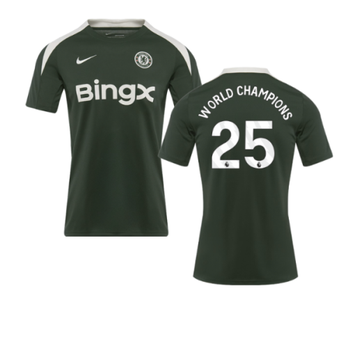 2025-2026 Chelsea Dri-Fit Strike Training Shirt (Green) (World Champions 25)