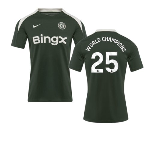 2025-2026 Chelsea Dri-Fit Strike Training Shirt (Green) (World Champions 25)