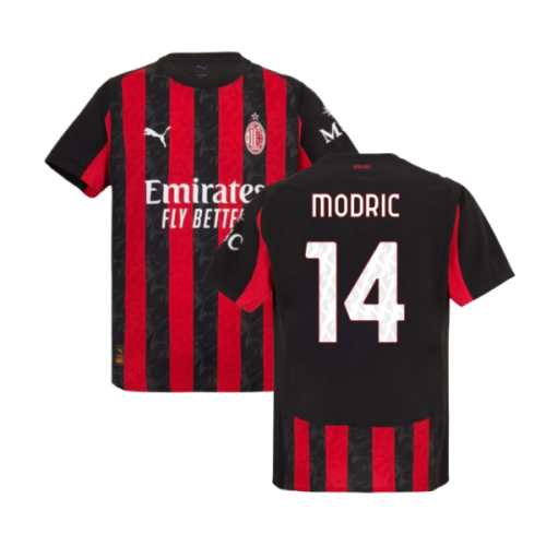 2025-2026 AC Milan Authentic Home Shirt (Modric 14)